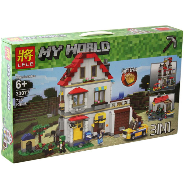 Конструктор Lele My World 33077 Семейная Вилла 3в1 (аналог Lego Creator Minecraft 31069) 738 деталей