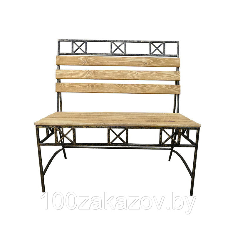 Скамья деревянная со спинкой С-006 парковая скамейка для дачи и сада - фото 2 - id-p78041433