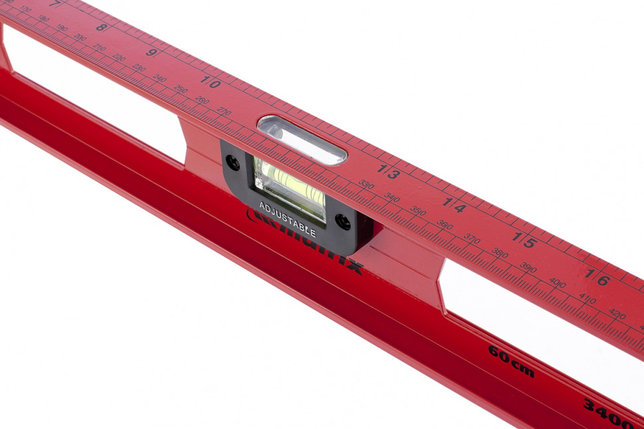 Уровень алюминиевый "Рельс", 600 мм, 3 глазка, усиленный MATRIX, фото 2