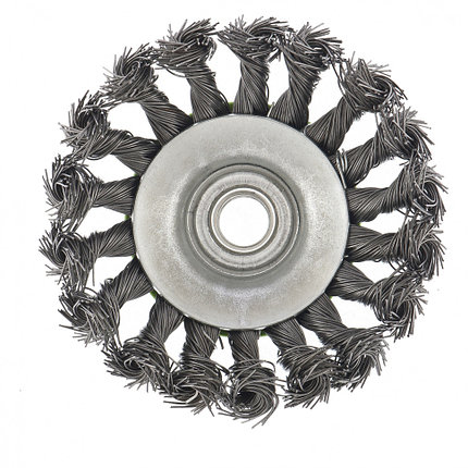 Щетка для УШМ, 100 мм, М14, "тарелка", крученая металлическая проволока СИБРТЕХ, фото 2