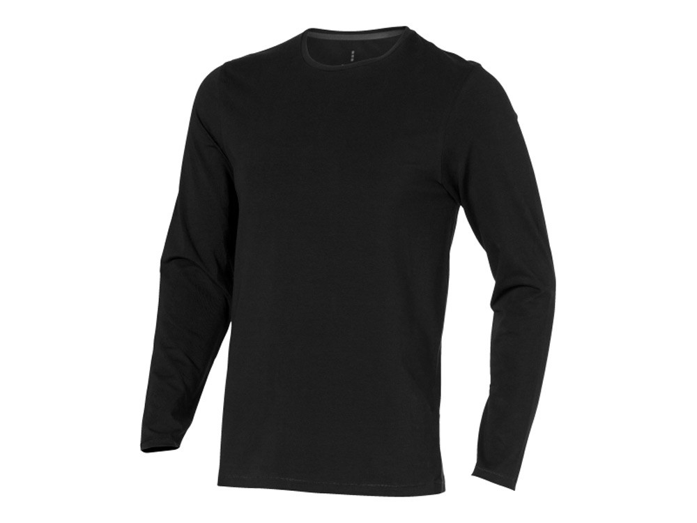 Ponoka мужская футболка из органического хлопка, длинный рукав, черный - фото 1 - id-p78133036
