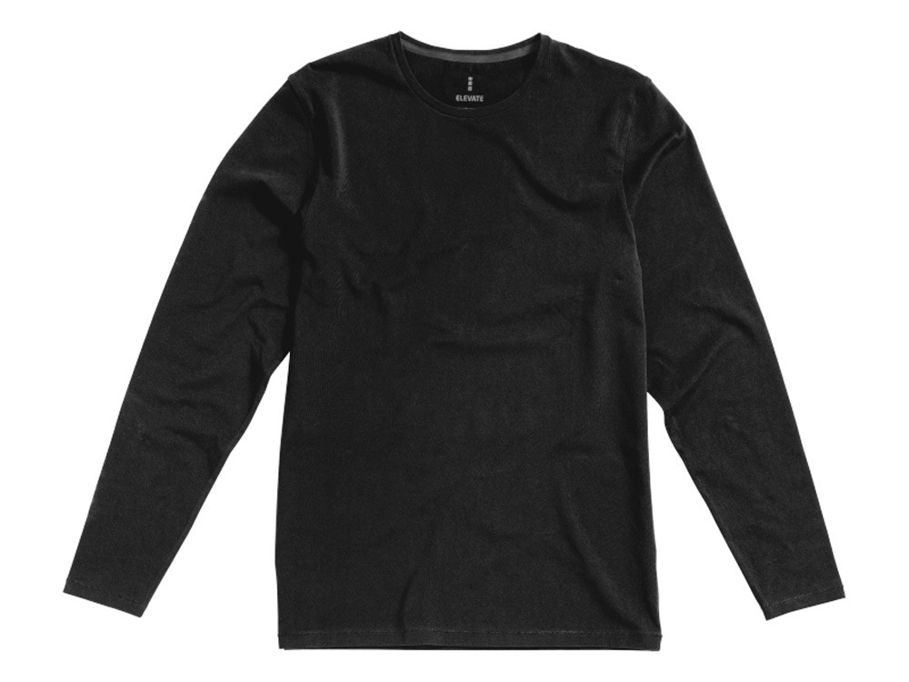 Ponoka мужская футболка из органического хлопка, длинный рукав, черный - фото 8 - id-p78133036