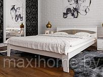 Кровать из массива ольхи «Венеция» ковка, цвет белый 160х200
