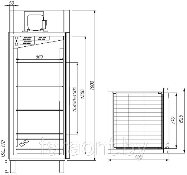 Холодильный шкаф со средним уровнем контроля влажности M700GN-1-G-MHC 0430 - фото 3 - id-p78144970
