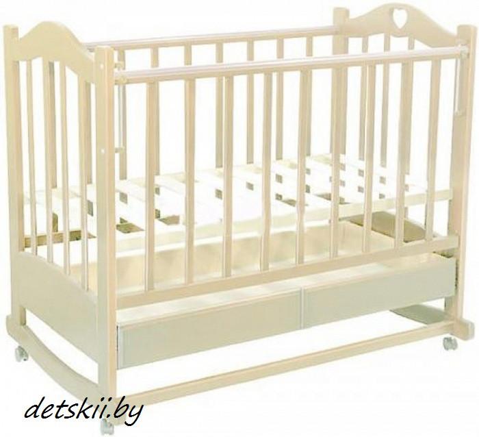 Детская кроватка Ведрусс Лана 2 ящик колесо/качалка - фото 2 - id-p52057743