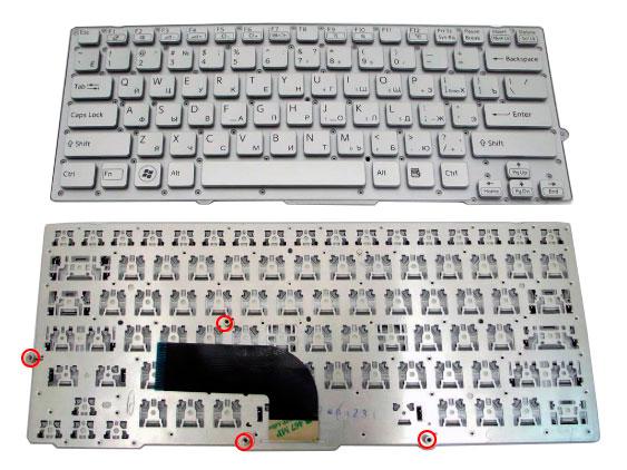 Клавиатура ноутбука SONY VAIO VPC-SB, VPC-SC Серебристая