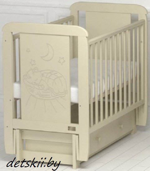 Детская кроватка Kitelli Micio продольный маятник с ящиком - фото 2 - id-p78161477