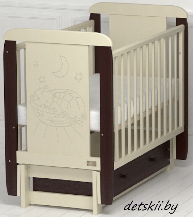 Детская кроватка Kitelli Micio продольный маятник с ящиком - фото 4 - id-p78161477