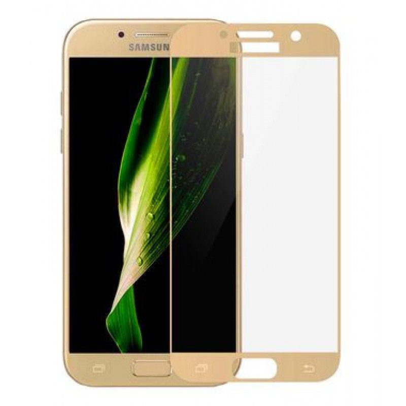 Защитное стекло Full-Screen для Samsung Galaxy A5 (2017) A520 золото (5D-9D с полной проклейкой)