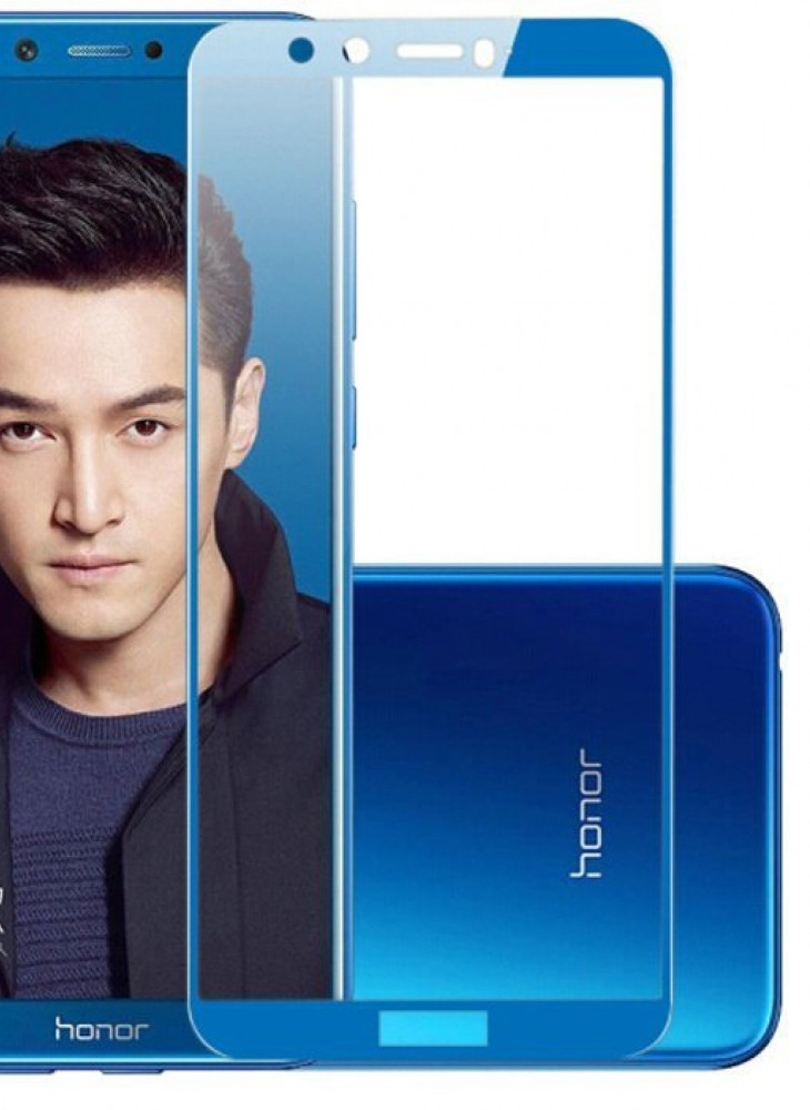 Защитное стекло Full-Screen для Huawei Honor 9 lite синий (5D-9D с полной проклейкой) - фото 1 - id-p78185613