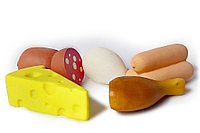 Игровой набор продуктов (колбаса, нога куриная, сосиски, сыр, яйцо)