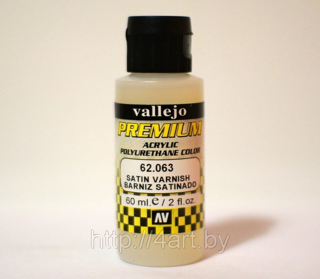 Сатиновый Лак Vallejo Premium Colors (Satin Varnish), 60 мл - фото 2 - id-p2410155