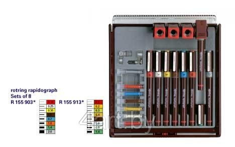 Чертежный набор Rotring (8 рапидографов и акс.)