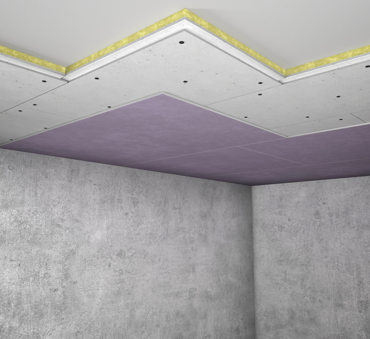 Бескаркасная звукоизоляция потолка "Слим_А2", толщина 82.5мм