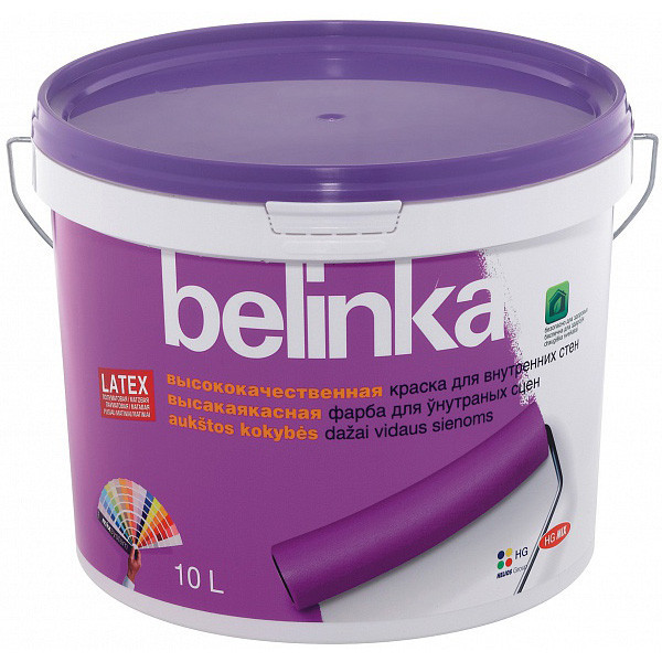 Belinka latex высококачественная латексная краска для сильноизнашиваемых поверхностей 10 л матовая белинка - фото 1 - id-p78222801