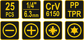 Набор инструмента отвёртка реверс +головки и биты 25пр. "Vorel" 65105, фото 2