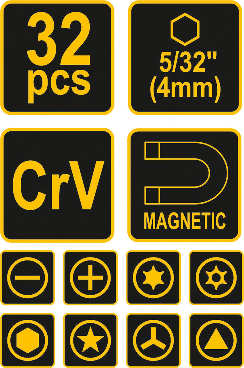 Набор инструмента отвёртка+спец биты 32пр. "Vorel"64384 - фото 4 - id-p78223014