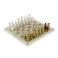 Шахматы из натурального камня 25,5х25,5см(мрамор, оникс)