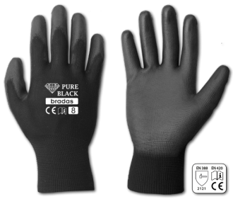 Перчатки нейлоновые с ПВХ покрытием PURE BLACK Размер 8,9,10 - фото 1 - id-p78314145