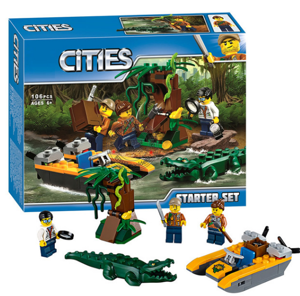 Конструктор Bela Cities 10708 Джунгли: набор для начинающих (аналог Lego City 60157) 106 деталей