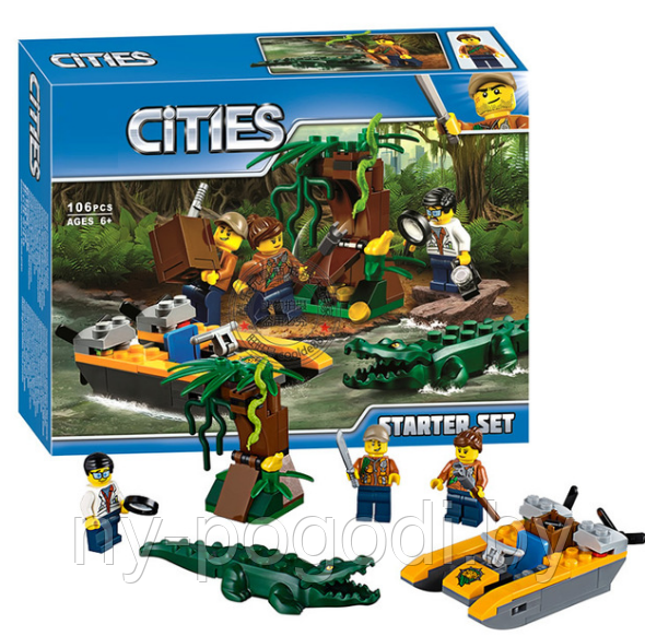 Конструктор Bela Cities 10708 Джунгли: набор для начинающих (аналог Lego City 60157) 106 деталей - фото 1 - id-p78317339