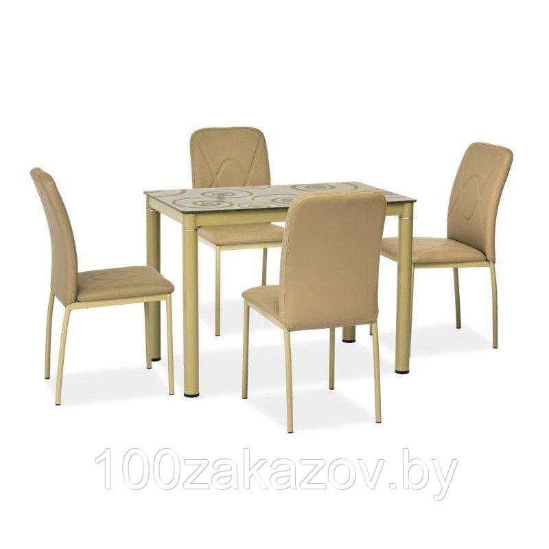 Стол обеденный стеклянный SIGNAL DAMAR серый, 100/60/75 - фото 6 - id-p78427277
