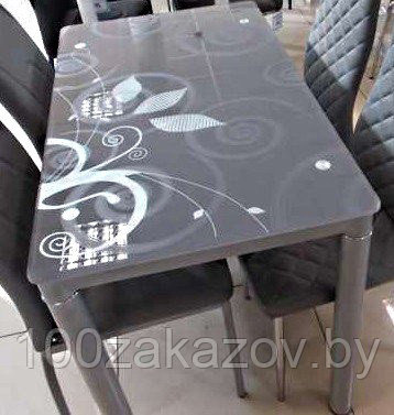 Стол обеденный стеклянный SIGNAL DAMAR серый, 100/60/75 - фото 1 - id-p78427277