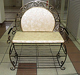 Кованная Банкетка в прихожую, кованная подставка для обуви БН-14 vogo Пуфик в прихожую., фото 3