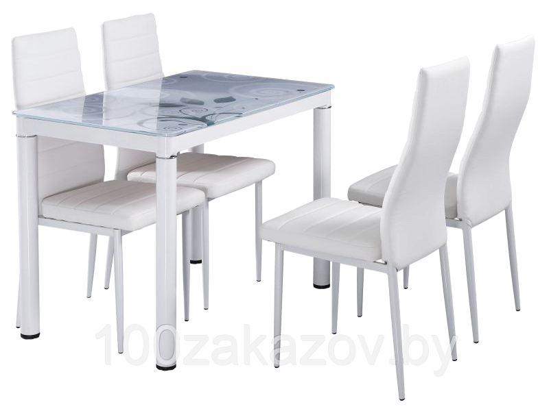 Стол обеденный стеклянный SIGNAL DAMAR серый, 100/60/75 - фото 10 - id-p78427277