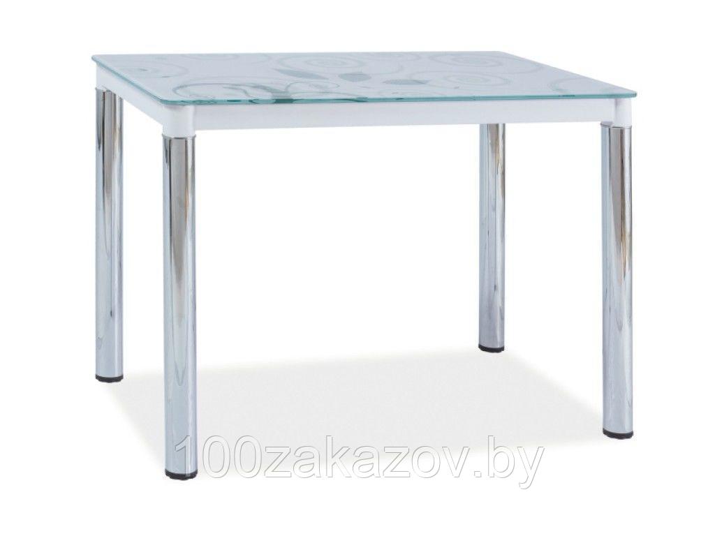 Стол кухонный стеклянный SIGNAL DAMAR II хром, 100/60/75 - фото 2 - id-p78449862