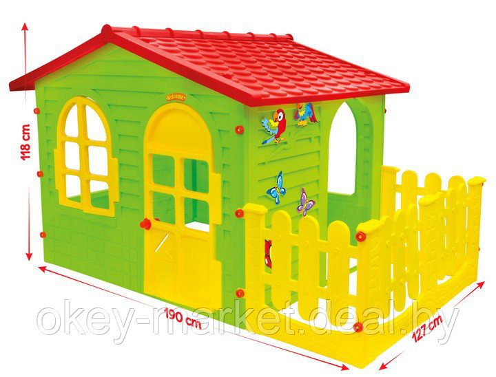 Детский игровой садовый домик Mochtoys 10498 с забором - фото 9 - id-p42867531