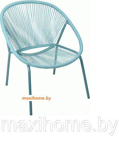 Кресло из техноротанга на метал. каркасе (83х71х40см) Голубое - фото 1 - id-p78450667