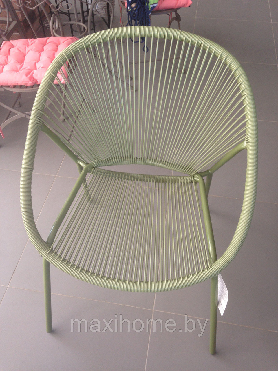 Кресло из техноротанга на метал. каркасе (83х71х40см) Зеленое - фото 2 - id-p78450678