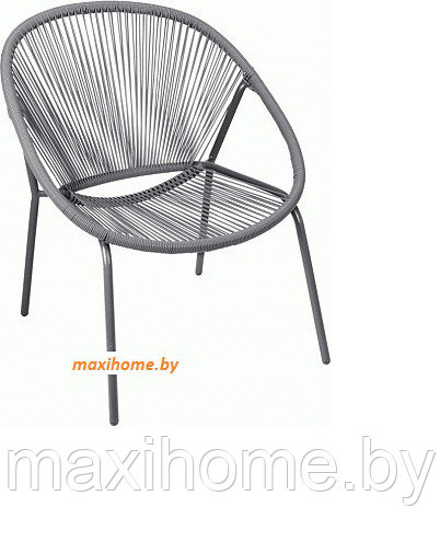 Кресло из техноротанга на метал. каркасе (83х71х40см)  Темно-серое