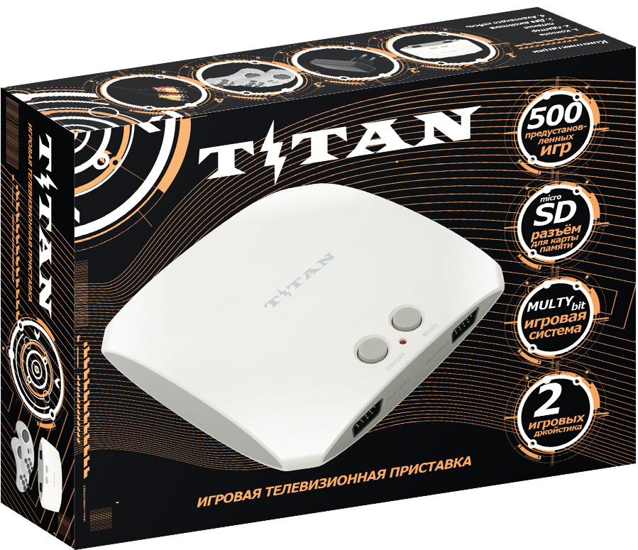 Игровая приставка Sega Magistr Titan 3 White (500 встроенных игр, 8-16 bit, 2 дж.)