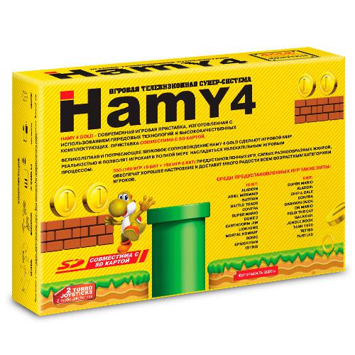 Игровая приставка SEGA-DENDY "Hamy 4" Mario Gold Limited Edition (350 встроенных игр, 8-16 bit, 2 дж.) - фото 2 - id-p78497783