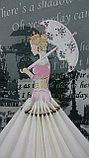 Салфетница "Дама с зонтиком" ручная роспись, фото 4