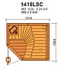 Сауна в сборе SAWO 1416LSC интерьер WAVE кедр без оборудования, фото 3