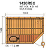 Сауна в сборе SAWO 1420RSC интерьер CLASSIC осина без оборудования, фото 3