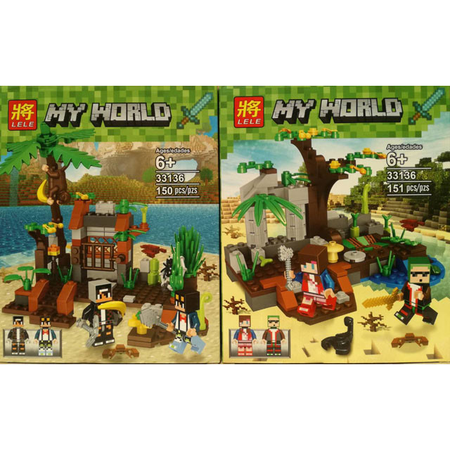 Конструктор Lele My World 33136 "Дом на воде" 2 вида (аналог LEGO Minecraft) 150 деталей - фото 2 - id-p78567240