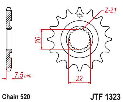 Звездочка ведущая JTF1323.12 зубьев