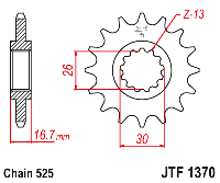 Звездочка ведущая JTF1370.14 зубьев