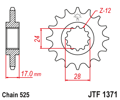 Звездочка ведущая JTF1371.14 зубьев