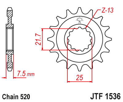 Звездочка ведущая JTF1536.14 зубьев