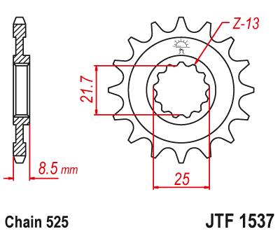 Звездочка ведущая JTF1537.14 зубьев