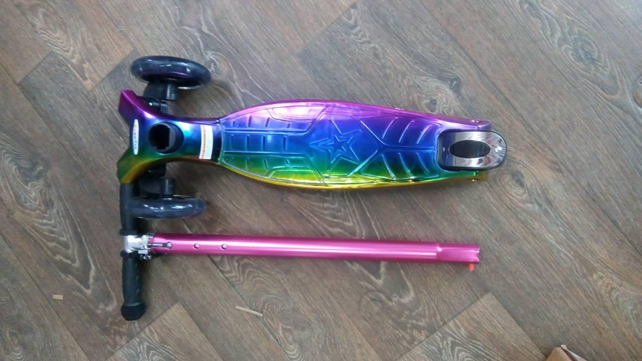 ДЕТСКИЙ САМОКАТ SCOOTER MAXI PRINT 3 -Х КОЛЕСНЫЙ (РЕГ. РУЧКА, СВЕТ.КОЛЕСО)