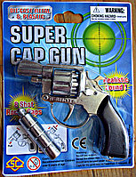 Детский металлический пистолет с глушителем на пистонах арт. S-8001+