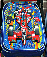 Детский рюкзак " 3D гонка" синий