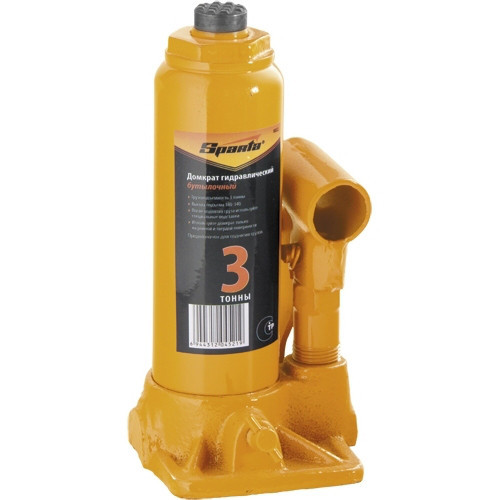 Домкрат гидравлический бутылочный, 3т, h подъема 180-340 мм SPARTA - фото 1 - id-p67966434