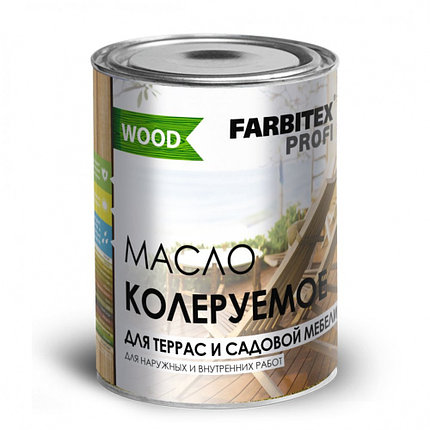 Масло колеруемое для террас и садовой мебели зеленый (0.9 л) FARBITEX ПРОФИ WOOD, фото 2